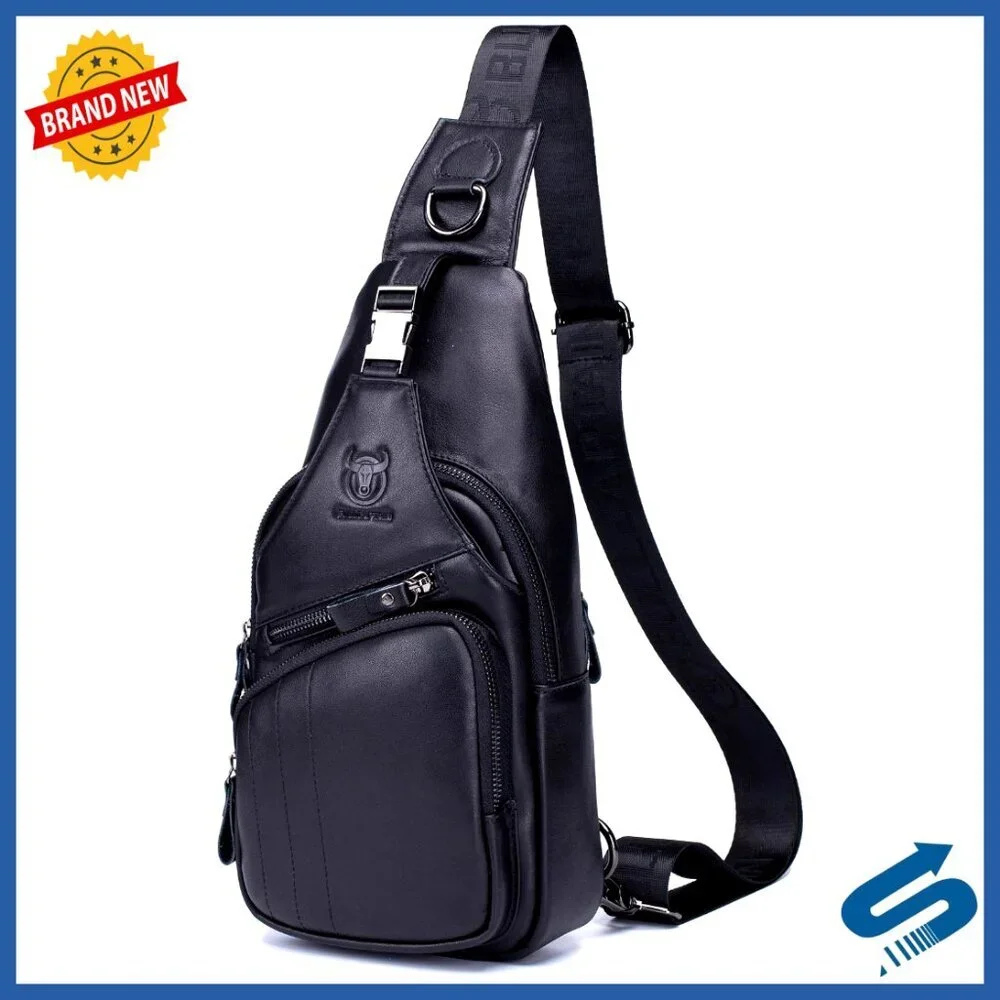 Genuine Leather Sling Bag Crossbody Shoulder Bag Travel Daypack